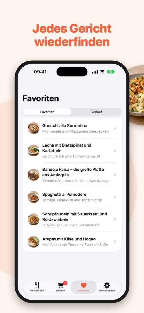 Favoriten und Verlauf