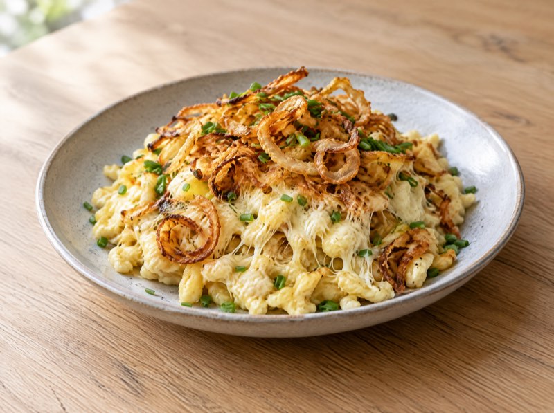 Käsespätzle mit Röstzwiebeln